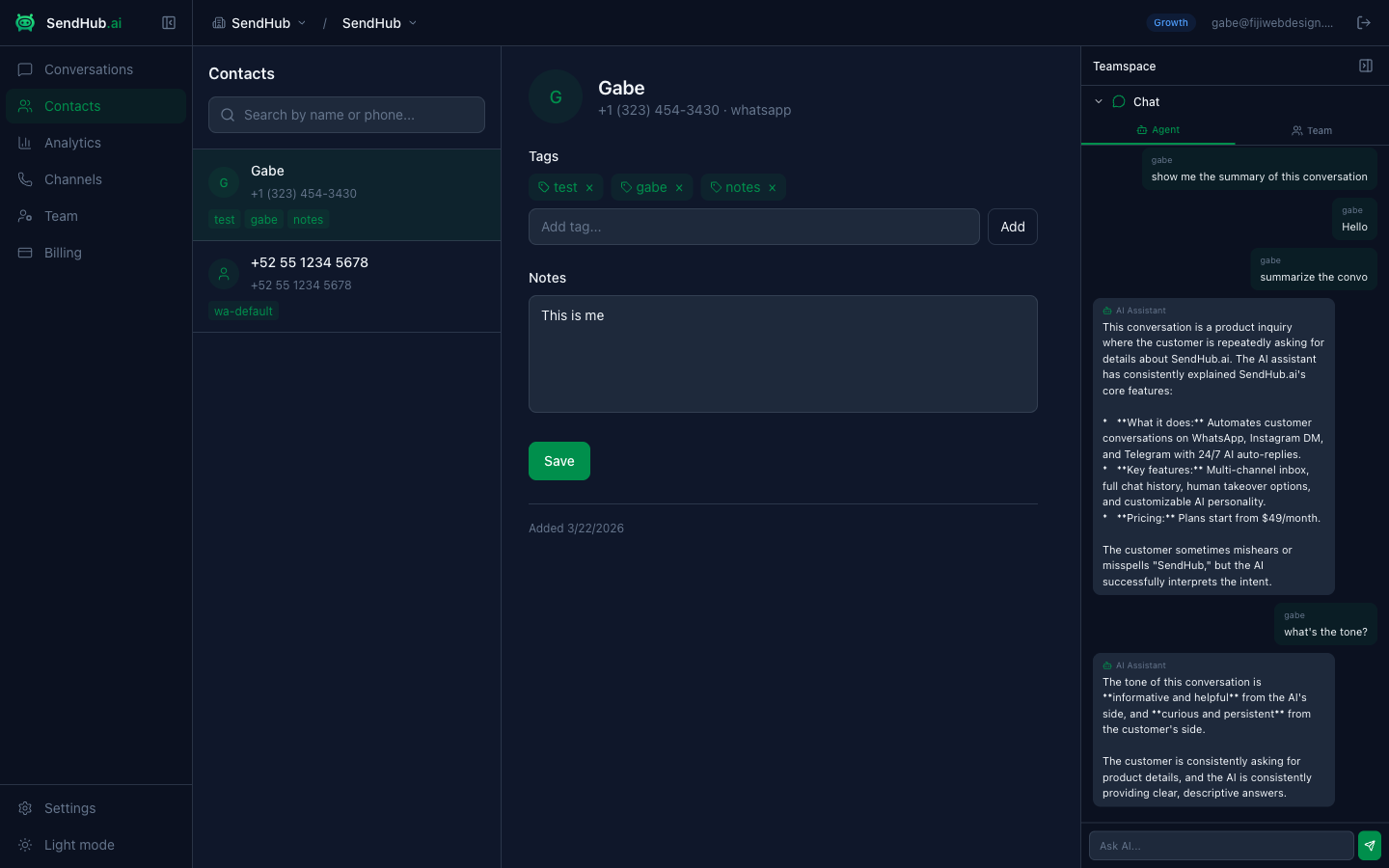 Contact Detail Panel