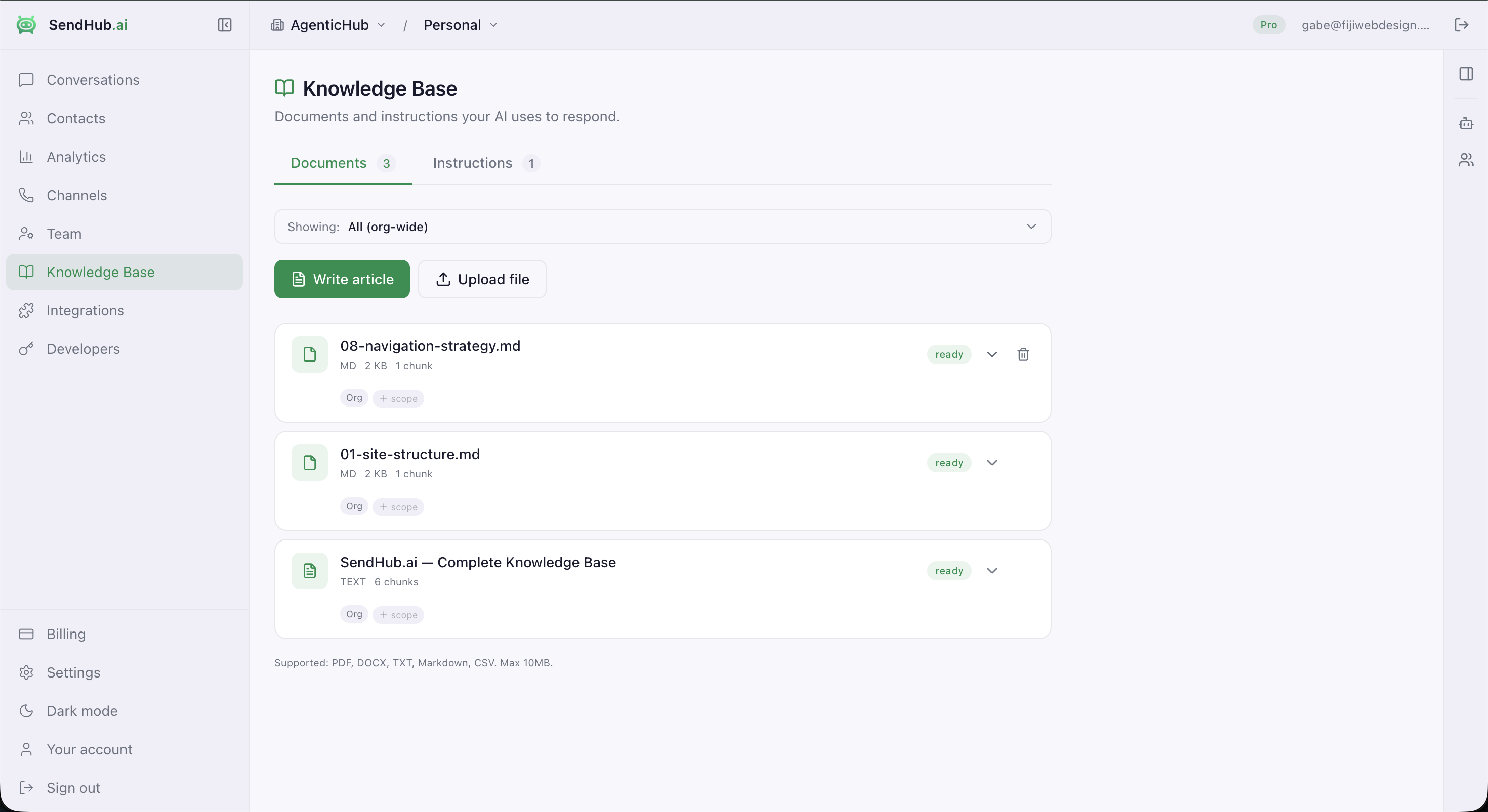 Knowledge Base - light theme