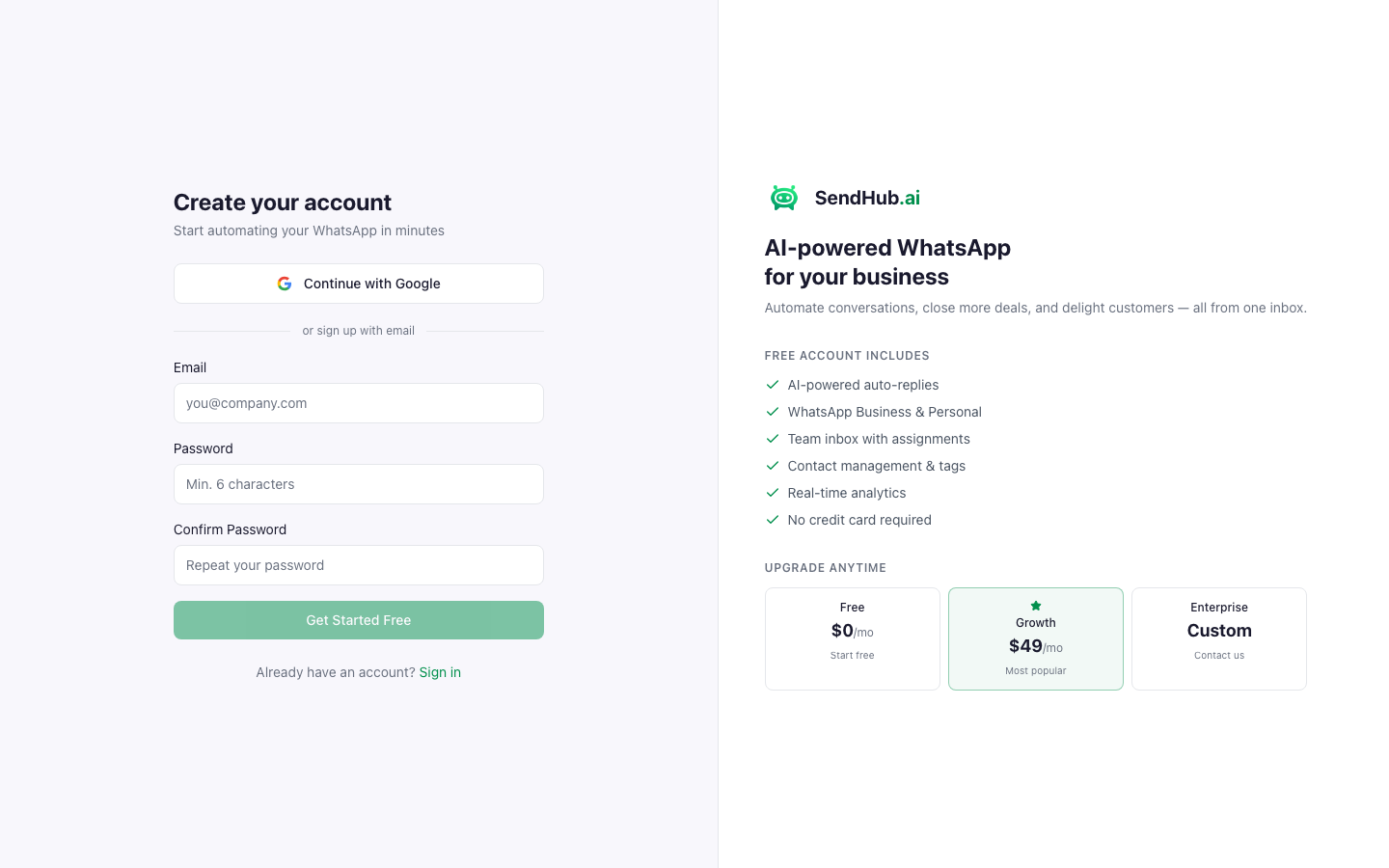 Signup Page