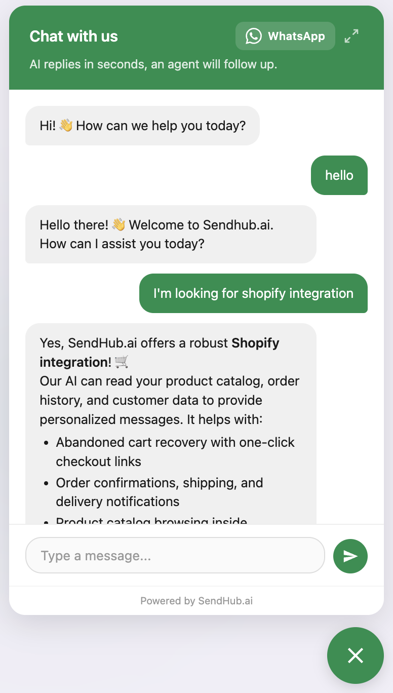 Web Chat Widget preview